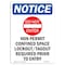 Signmission OSHA Notice Sign, Non Permit Confined With Symbol, 18in X 12in Rigid Plastic, 12" W, 18" H, Portrait OS-NS-P-1218-V-15053 - alternate 1